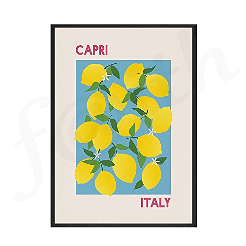 Mercado de flores impresiones Vintage póster lienzo pintura Italia Capri España Valencia impresión pared arte imagen sala de estar decoración del hogar D 30x40cm
