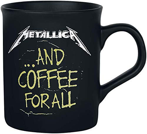 Metallica And Coffee For All Unisex Taza negro mate, cerámica, 0,3 l