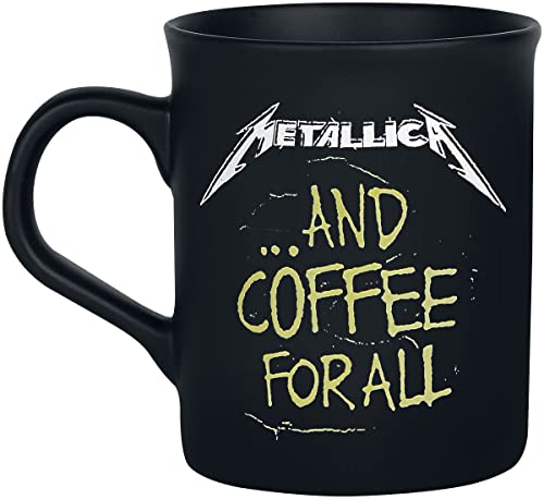 Metallica And Coffee For All Unisex Taza negro mate, cerámica, 0,3 l
