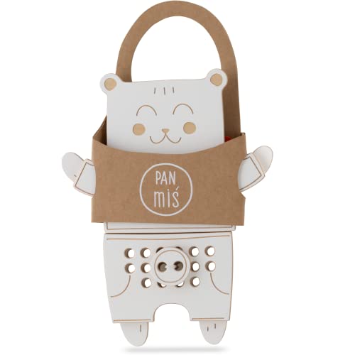 milin Señor Osito de Peluche, Juguete Sensorial Entrelazado, Contrachapado de Abedul con Revestimiento de Melamina, Interactivo, Educación Montessori