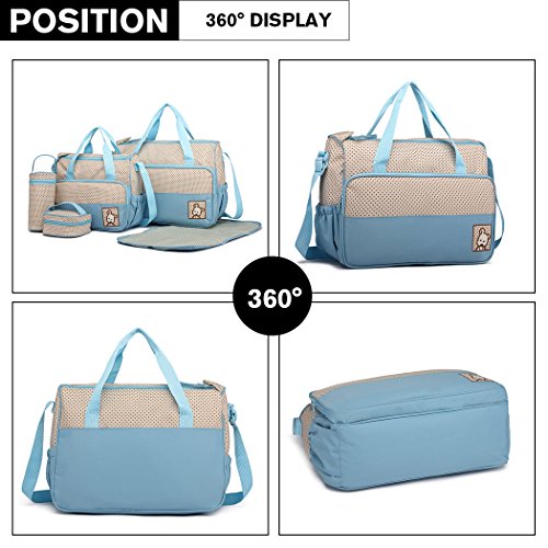 Miss Lulu 9026 BE, Bolsa de Mensajero de pañales De Las Mujeres, Azul, L