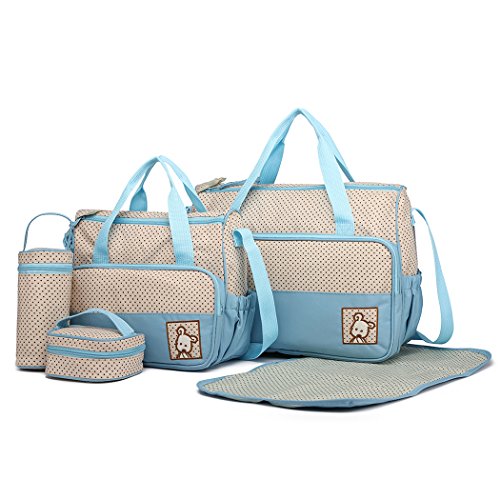 Miss Lulu 9026 BE, Bolsa de Mensajero de pañales De Las Mujeres, Azul, L