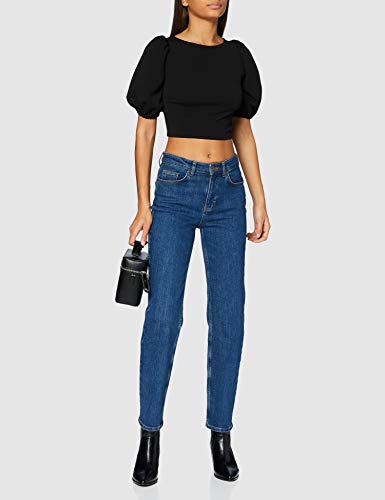 MISS SELFRIDGE Black Lattice Back Top Blusas, Negro, 12 para Mujer