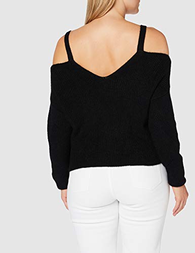 MISS SELFRIDGE Black O Ring Cold Shoulder Jumper Suéter, Negro, 0 para Mujer