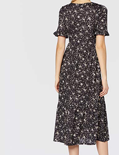 MISS SELFRIDGE Black Textured Midi Smock Dress Vestido Informal, Negro, 10 para Mujer