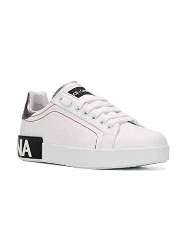 Moda Dolce E Gabbana Mujer CK1587AH5278B441 Blanco Cuero Zapatillas | Otoño-Invierno 20