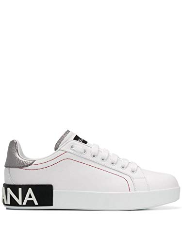 Moda Dolce E Gabbana Mujer CK1587AH5278B441 Blanco Cuero Zapatillas | Otoño-Invierno 20