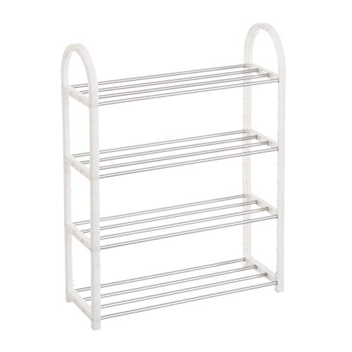 Mueble Zapatero de 4 baldas de plástico Blanco Moderno para Dormitorio Basic - LOLAhome
