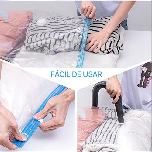 myHodo Bolsa al Vacio Ropa 6 piezas Extra Grandes 80x120cm (XXL / Jumbo), Bolsas de Almacenaje Ahorro Espacio, Bolsas de Vacio para Guardar Ropa de Cama, Edredones, Cortinas, Almohadas Mantas Sábanas