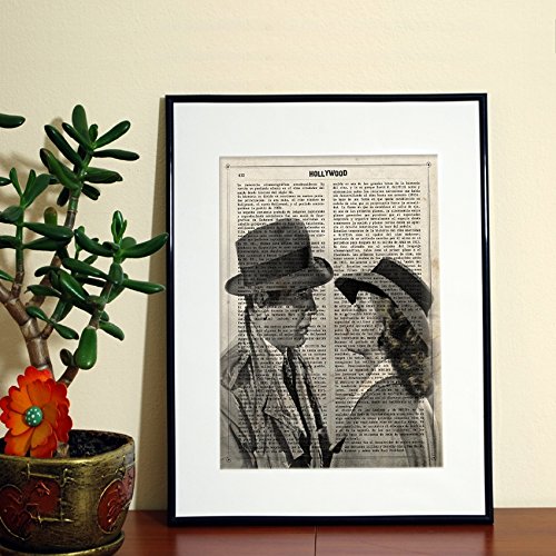 Nacnic Poster de Casablanca. Láminas de cine, películas, y actores. Posters de películas antiguas con estilo acuarela. Tamaño 24x30