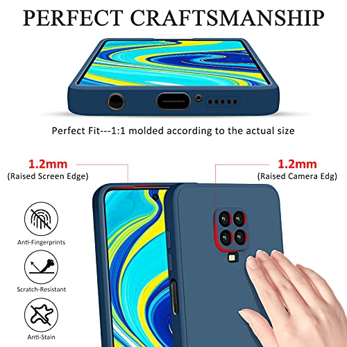NAGAO 2Pack Fundas para Xiaomi Redmi Note 9S / 9Pro / 9Pro MAX,Funda de Liquida Silicona con Forro de Microfibra Suave Protección Completa para Redmi Note 9Pro/9S/9Pro MAX 6.67"(Negro/Azul Marino)