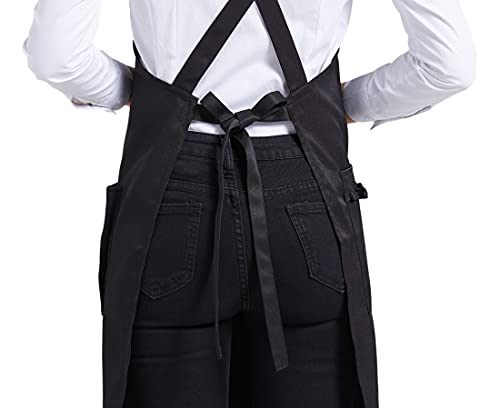 Nanxson Delantal con Peto para Mujer Delantal de Trabajo para salón multifunción con Bolsillos para Herramientas CF3010 (Negro, 70 * 70cm)