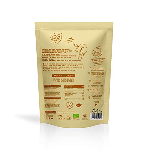 NATRULY Harina de Avena Sabor Vainilla, BIO Avena en Polvo Sin Azúcar, Sin Gluten, Instant Oatmeal para Batidos, Tortitas 1 KG