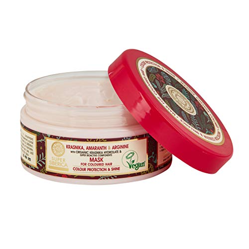 Natura Siberica Super Krasnika, amaranto y arginina. Mascarilla para cabello coloreado, 300 ml