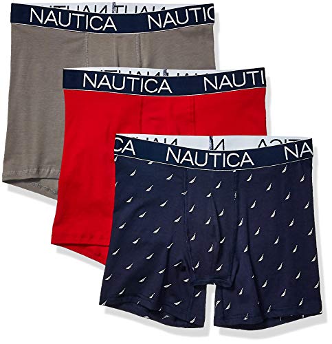 Nautica Men's 3-Pack Classic Underwear Cotton Stretch Boxer Brief