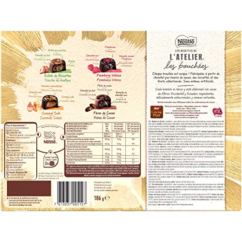 Nestlé Les Recettes de L'Atelier Les Bouchées Estuche de Bombones Surtidos, 186g