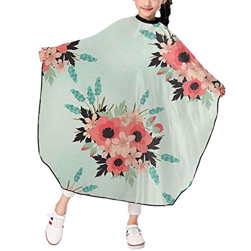 Niños Cubierta de capa de peluquero para corte de pelo,Bata de peluquería impermeable unisex Capa de barberos - Watermelons Tropical Palm