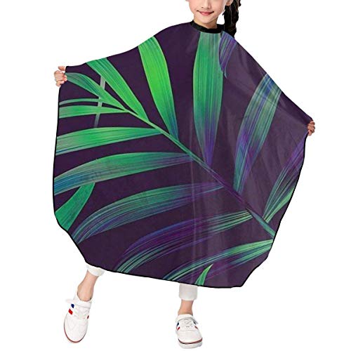 Niños Cubierta de capa de peluquero para corte de pelo,Bata de peluquería impermeable unisex Capa de barberos - Watermelons Tropical Palm