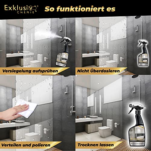 ¡NUEVO! Exklusiv Chemie® Nanosellado de baño y cerámica | Sellado de vidrio | Sellado de baño con efecto loto | Efecto de reborde y sellado de superficies | 500 ml