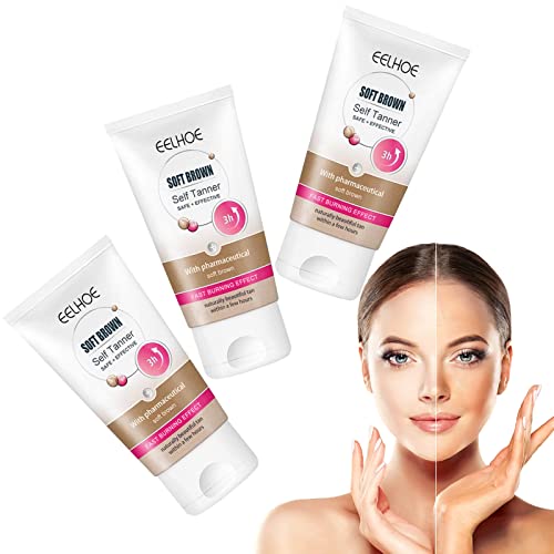 oijhg Tanning Cream for Self Tan, 3PCS Hyaluron Gentle Tan Express Body Cream, Organic Sunless Tanner Lotion for Create a Natural Tan Complexion