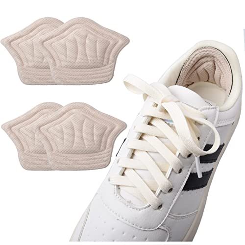 Olukssck 2 Pares Almohadilla Para el Talón Para Zapatos Demasiado Grandes, Plantillas Autoadhesivas de Esponj, Protección Para El Talón - Para Hombres y Mujeres (5mm, Caqui)