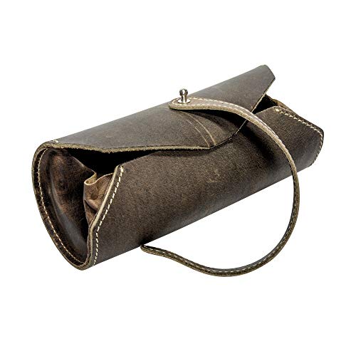 Online 41079 Roll Pouch Vintage Leather I - Estuche de piel de vacuno, color marrón