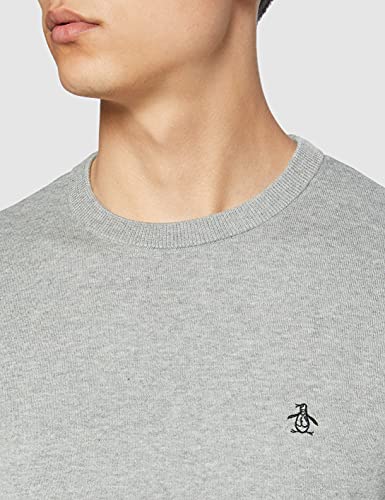 Original Penguin Supima Cotton Crew Jersey, Gris (Lluvia Heather), L para Hombre