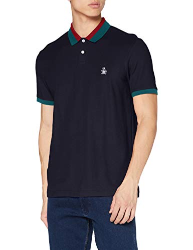 ORIGINAL PENGUIN Tipped Pique Polo Shirt Camisa, Zafiro Oscuro 413, M para Hombre