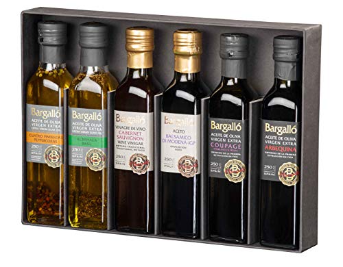 Pack 2 Aceites Aromáticos + 2 Vinagres + 2 Aceites de Oliva de 250ml Olis Bargalló | Origen España