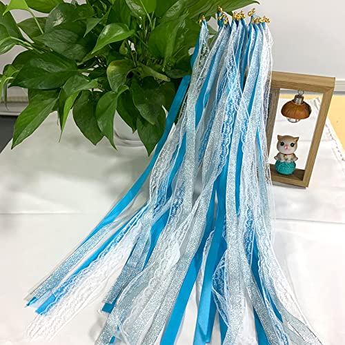 Palo De Cinta Para Boda Cinta De Fiesta Excelente Palos De Varitas 12 Piezas De Cinta Varita De Hadas Varita MáGica Varita Serpentina Con Campanas Cinta De Boda DecoracióN Que Revolotea CéSped (azul)