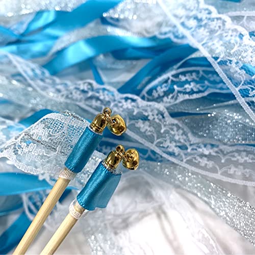 Palo De Cinta Para Boda Cinta De Fiesta Excelente Palos De Varitas 12 Piezas De Cinta Varita De Hadas Varita MáGica Varita Serpentina Con Campanas Cinta De Boda DecoracióN Que Revolotea CéSped (azul)