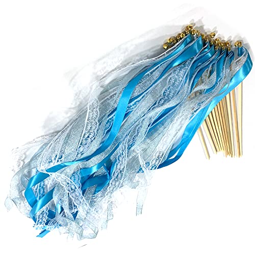Palo De Cinta Para Boda Cinta De Fiesta Excelente Palos De Varitas 12 Piezas De Cinta Varita De Hadas Varita MáGica Varita Serpentina Con Campanas Cinta De Boda DecoracióN Que Revolotea CéSped (azul)