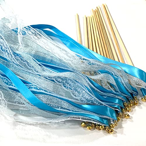 Palo De Cinta Para Boda Cinta De Fiesta Excelente Palos De Varitas 12 Piezas De Cinta Varita De Hadas Varita MáGica Varita Serpentina Con Campanas Cinta De Boda DecoracióN Que Revolotea CéSped (azul)