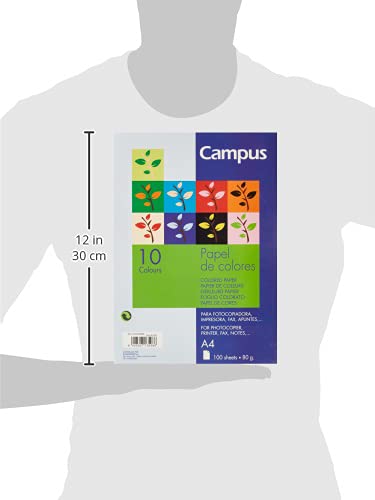 PAPEL COLOR CAMPUS DIN A4 PAQUETE DE 10 COLORES SURTIDOS 100 HOJAS 80 GRAMOS