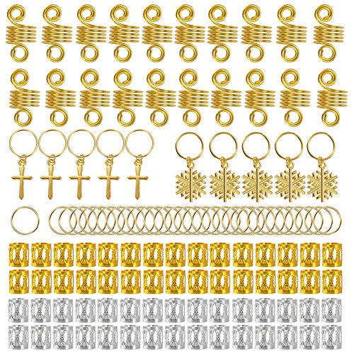 PChero 120 PCs Accesorios para Dreadlocks, 6 Style Hair Decoration Metal Dreadlocks Braiding Hair Jewelry para Trenzas Boda, Fiesta, Show