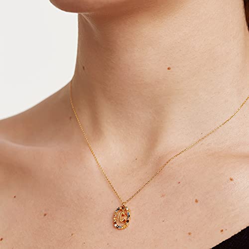PDPAOLA - Collar Letra C - Plata de Ley 925 Bañada en Oro de 18k - Joyas para Mujer