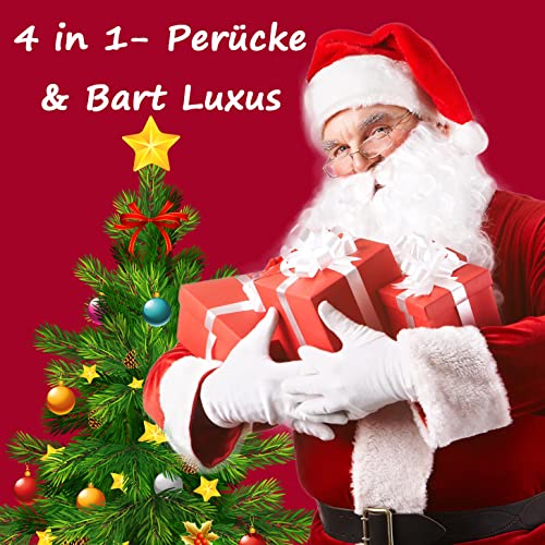 Peluca con barba de Papá Noel, barba, cejas, gafas, color blanco, disfraz de Papá Noel, para hombre, mujer, niños, Papá Noel, Ruprecht, Dios, Carnaval, Halloween, Cosplay, Navidad, disfraz, 037