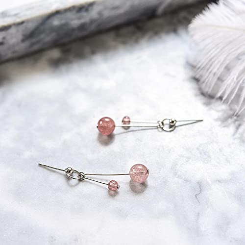 Pendientes pequeños pendientes de cristal de fresa mujer exquisito temperamento de oreja pendientes de plata esterlina mujer hipoalergénica s925 plata simple