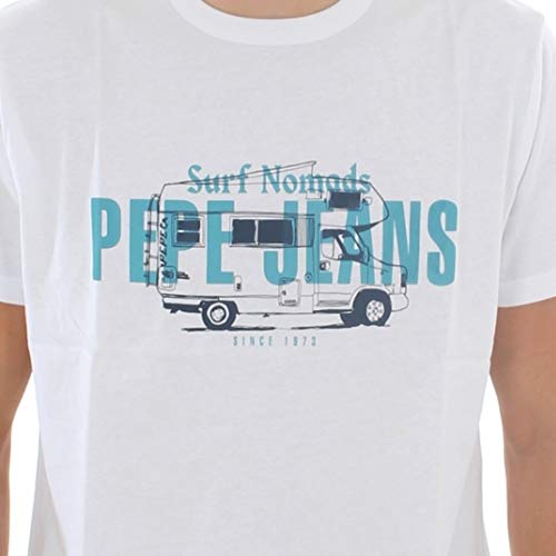 Pepe Jeans Mason Camiseta, Blanco (Optic White 802), Large para Hombre
