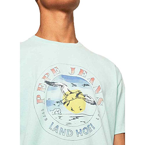 Pepe Jeans Murray Camiseta, Azul (Dark Acqua 518), X-Large para Hombre