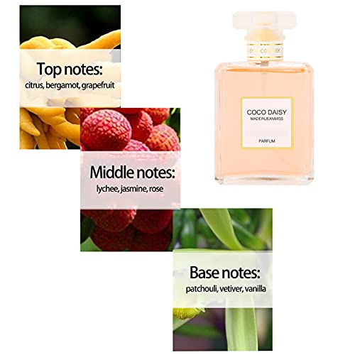 Perfume floral de 50 ml, spray de perfume afrutado dulce, fragancia de larga duración, perfume refrescante para mujeres, para citas, fiestas, bodas