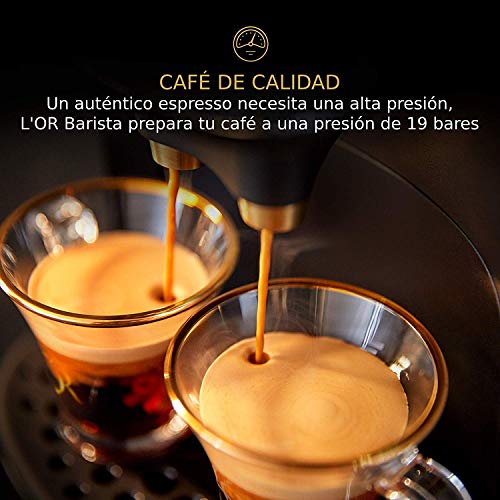 Philips L'OR Barista LM8016/90 - Cafetera compatible con cápsula individual/doble, 19 bares presión, depósito 1L, acabado Premium
