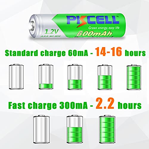 Pilas AAA Recargables Precargadas NIMH 1,2V 600mAh para Teléfono Fijo,Lámparas Solares,Paquete de 4,PKCELL