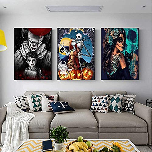 Pintura de diamante 5D para niños, 6 paquetes de imágenes de diamante, juego completo, decoración de pared para Halloween, festival, 25 x 35 cm