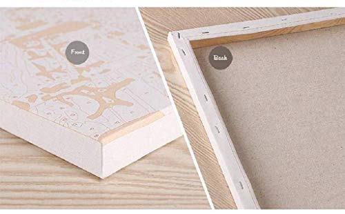 Pintura por Números Para Adultos y Niños DIY Kits de pintura al óleo de lona preimpresos con marco de madera Para la Decoración De La Casa - Cascada Azul - F 16 * 20 Pulgadas