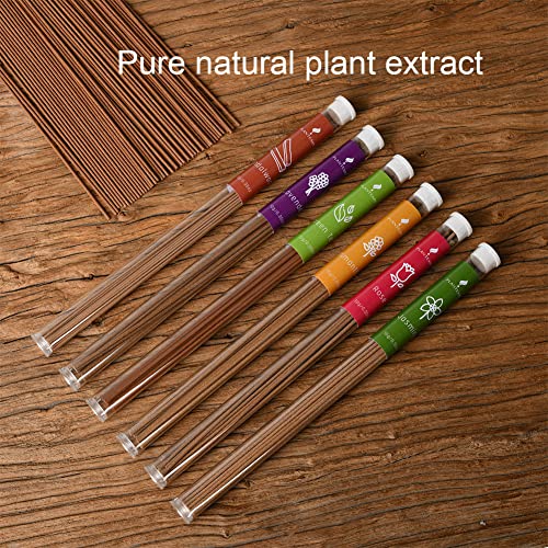 Plantears Juego de varillas de incienso para aromaterapia, varillas de incienso de aroma premium, lavanda, jazmín, sándalo, rosa, té verde y Osmanthus 6 aromas
