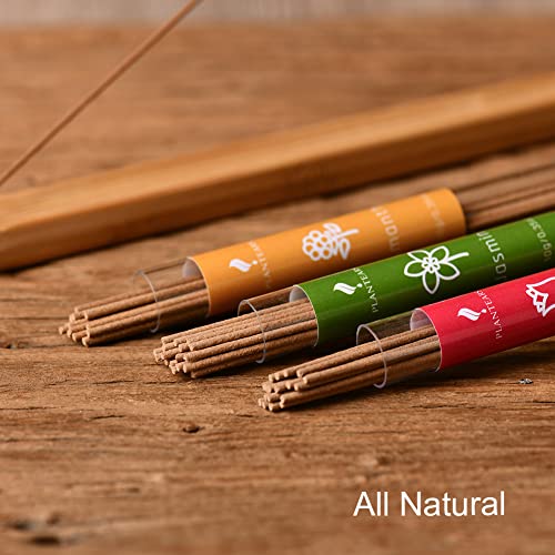 Plantears Juego de varillas de incienso para aromaterapia, varillas de incienso de aroma premium, lavanda, jazmín, sándalo, rosa, té verde y Osmanthus 6 aromas