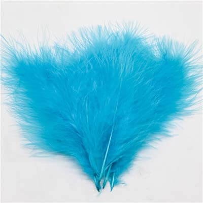 Pluma de pavo Natural de colores de 10-15cm, penacho esponjoso, vestido de boda, fiesta, decoraciones artesanales, accesorios, 50 piezas, azul lago