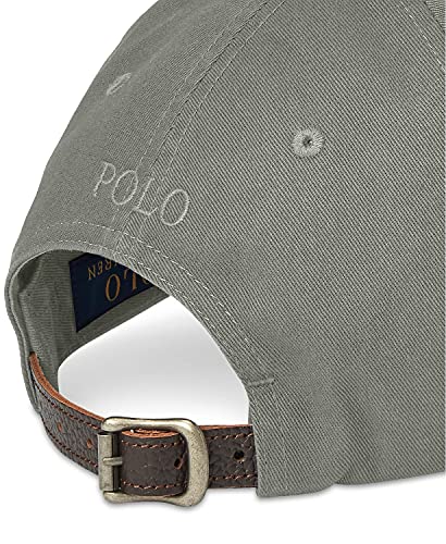 Polo Ralph Lauren Gorra deportiva de golf para hombre con correa de cuero, Gris (6015)/Gris, talla única