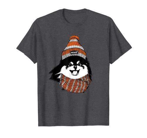 Pomeranian Dog Hound Silhouette Gafas de sol Camiseta